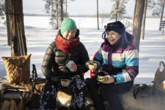 picnic at campfire on Peura Trail