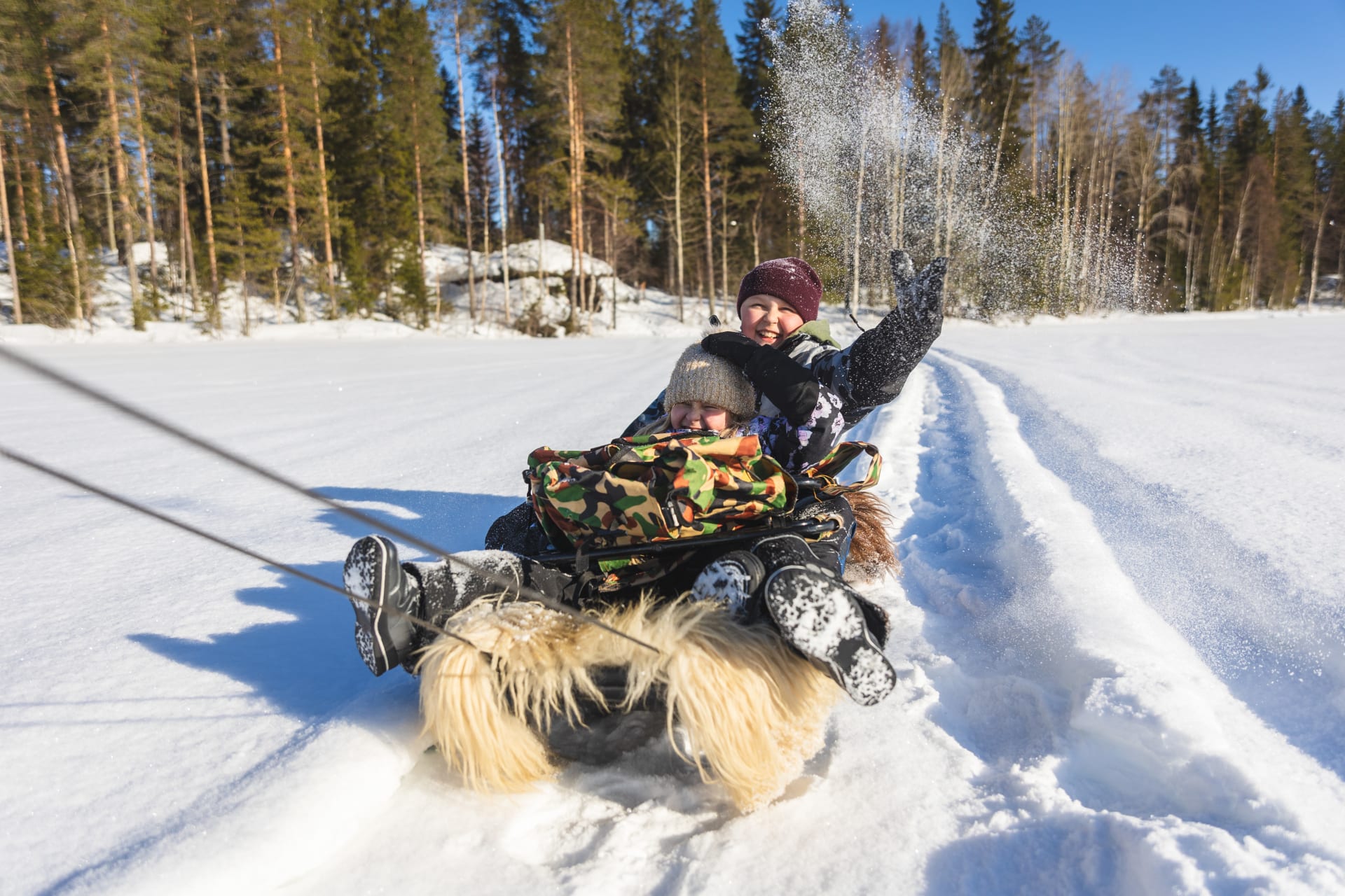 Metsäkartano Youth Centre camp school activity sledding