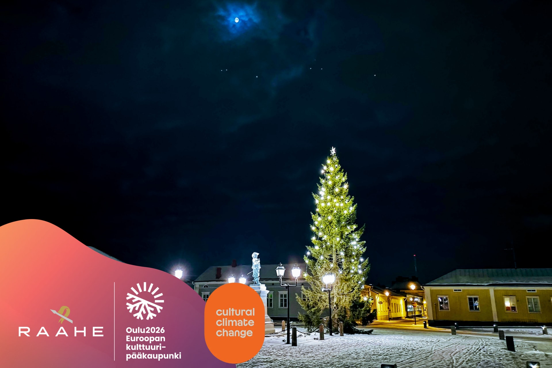 Christmas Tree at Pekkatori Square in the Old town Raahe