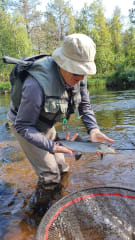 Fly fishing on river Äkäsjoki