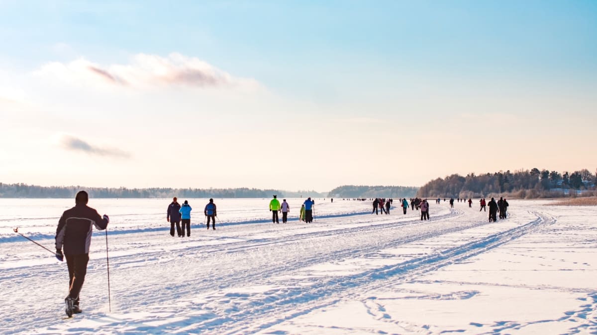 Winter activities on Lake Tuusula