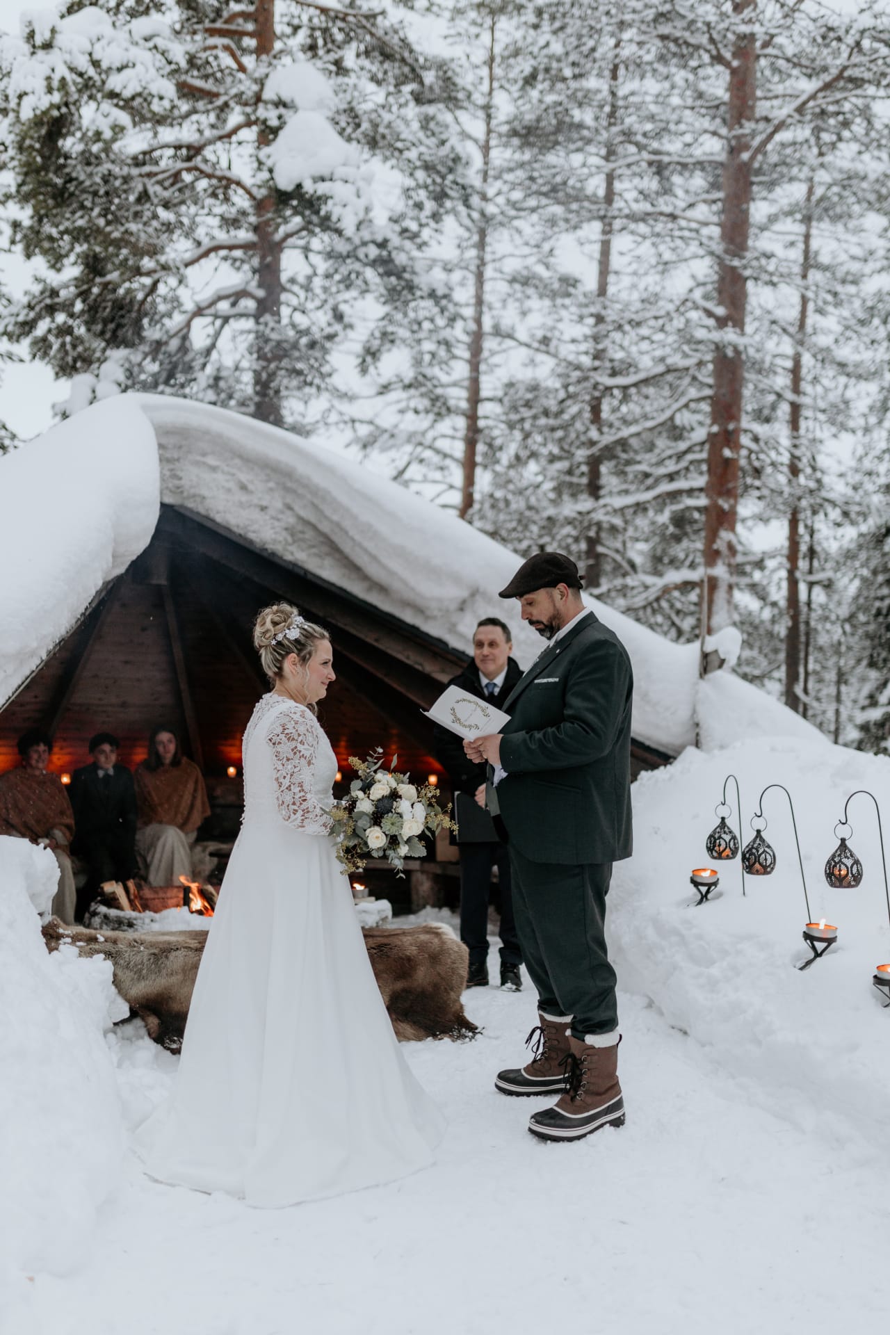 Lapland Simple Outdoor Wedding ceremony winter