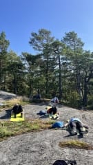 People "melting" into the rock and relaxing