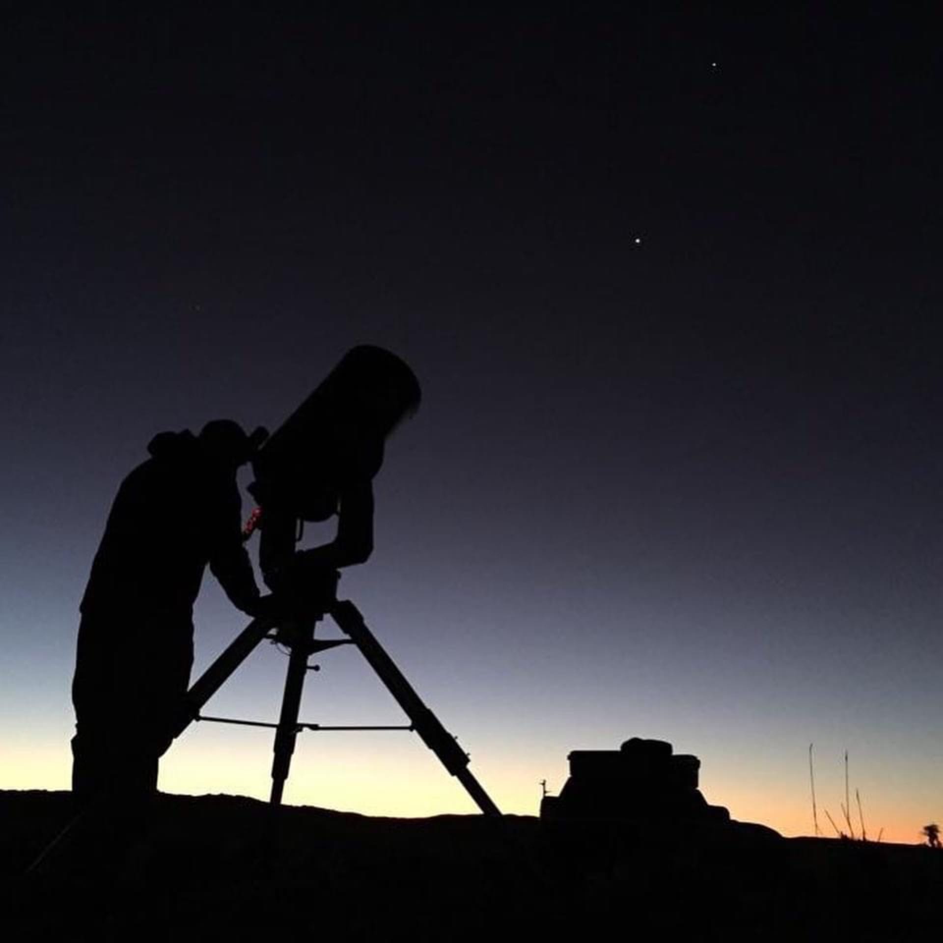Astronomer and telescope