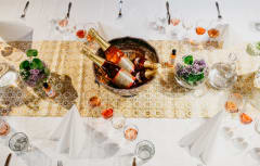 Viini kattaus. Wine setting.