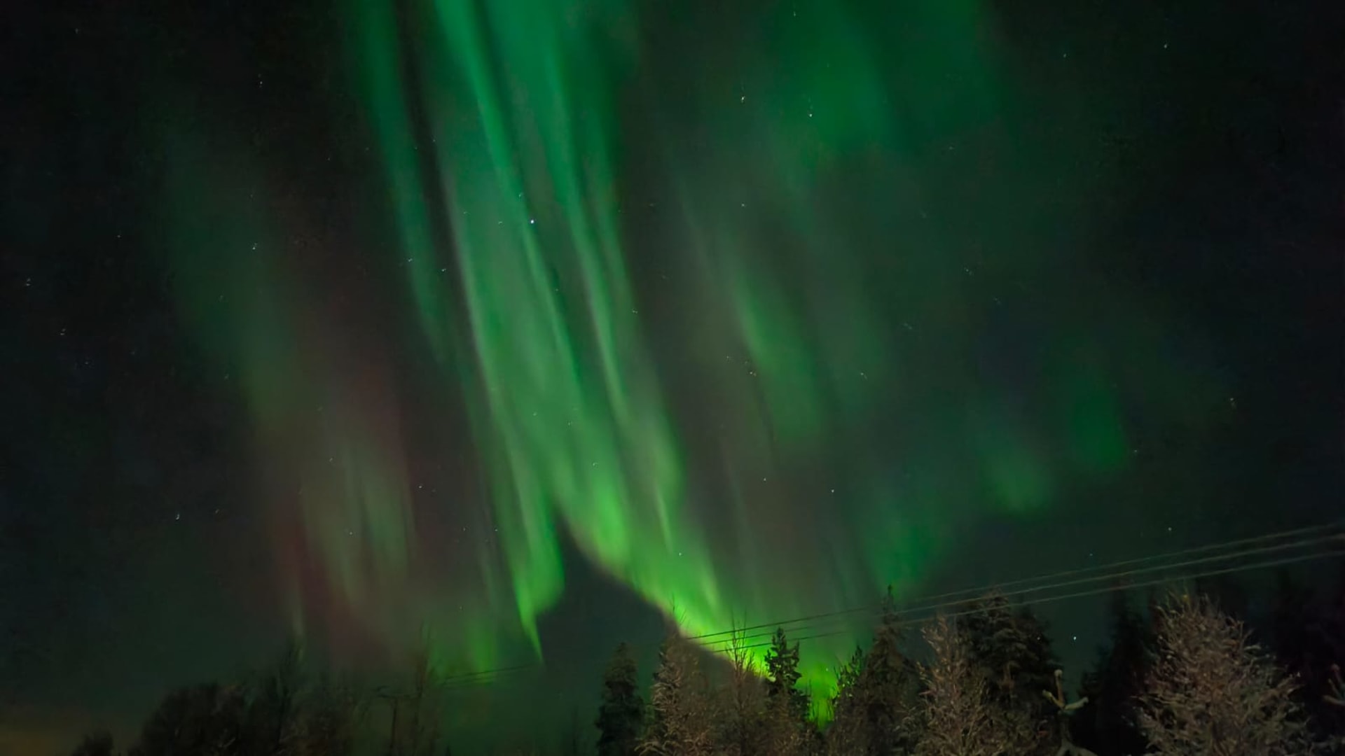 Aurora Borealis dancing in the night sky