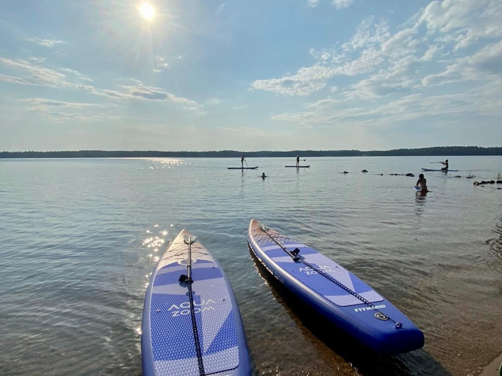 Here you can go sup-boarding before a sauna evening.