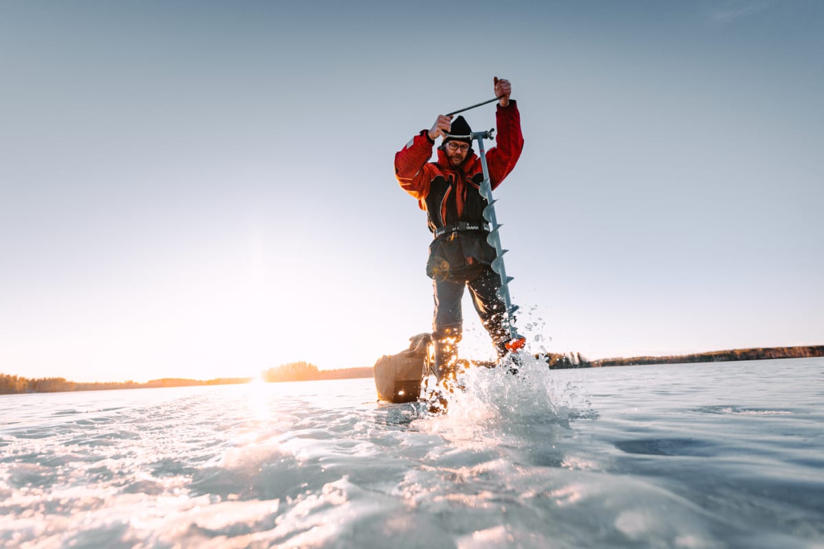 Guided traditional Finnish ice fishing experience