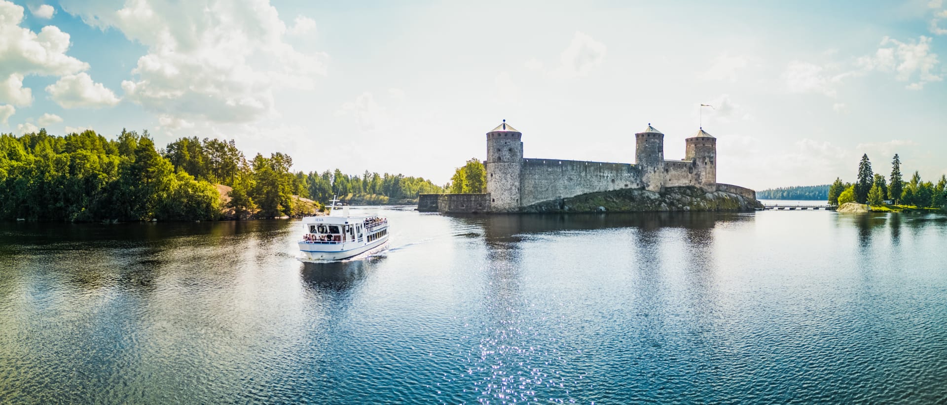 m/s Ieva route behind Olavinlinna castle