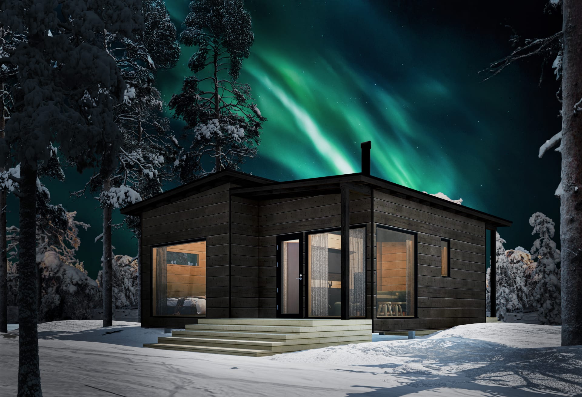 Lakeside Chalet for 4 outside