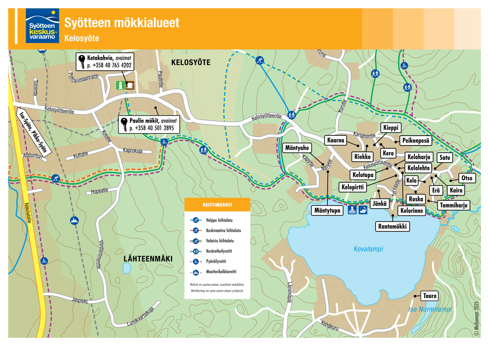 Syötteen keskusvaraamon majoituskohteet Kelosyötteen mökkialueella