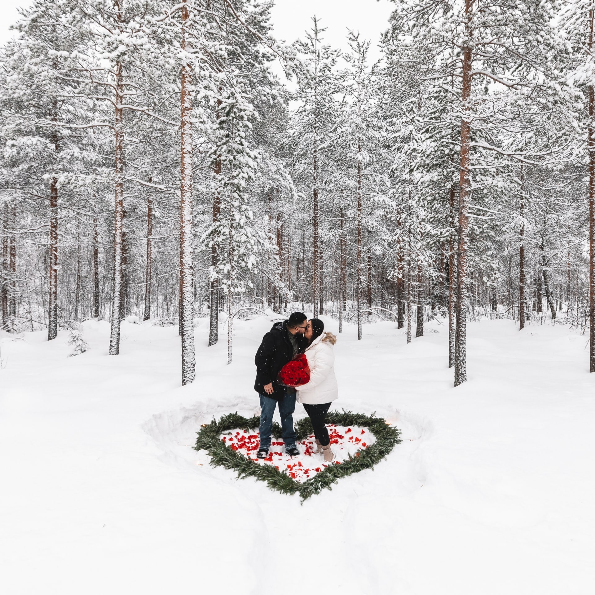 Surprise proposal in the Santa Claus Village
