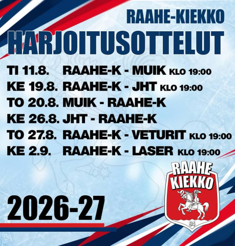 Harjoitusottelu Raahe-Kiekko vs JHT