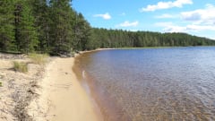 You can find several natural, quiet sandy beaches around the island.