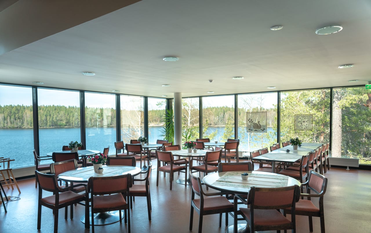 Beautiful lake view from restaurant.