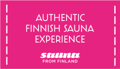 Authentic Finnish Sauna Experience -sertifikaatin pinkki logokuva.