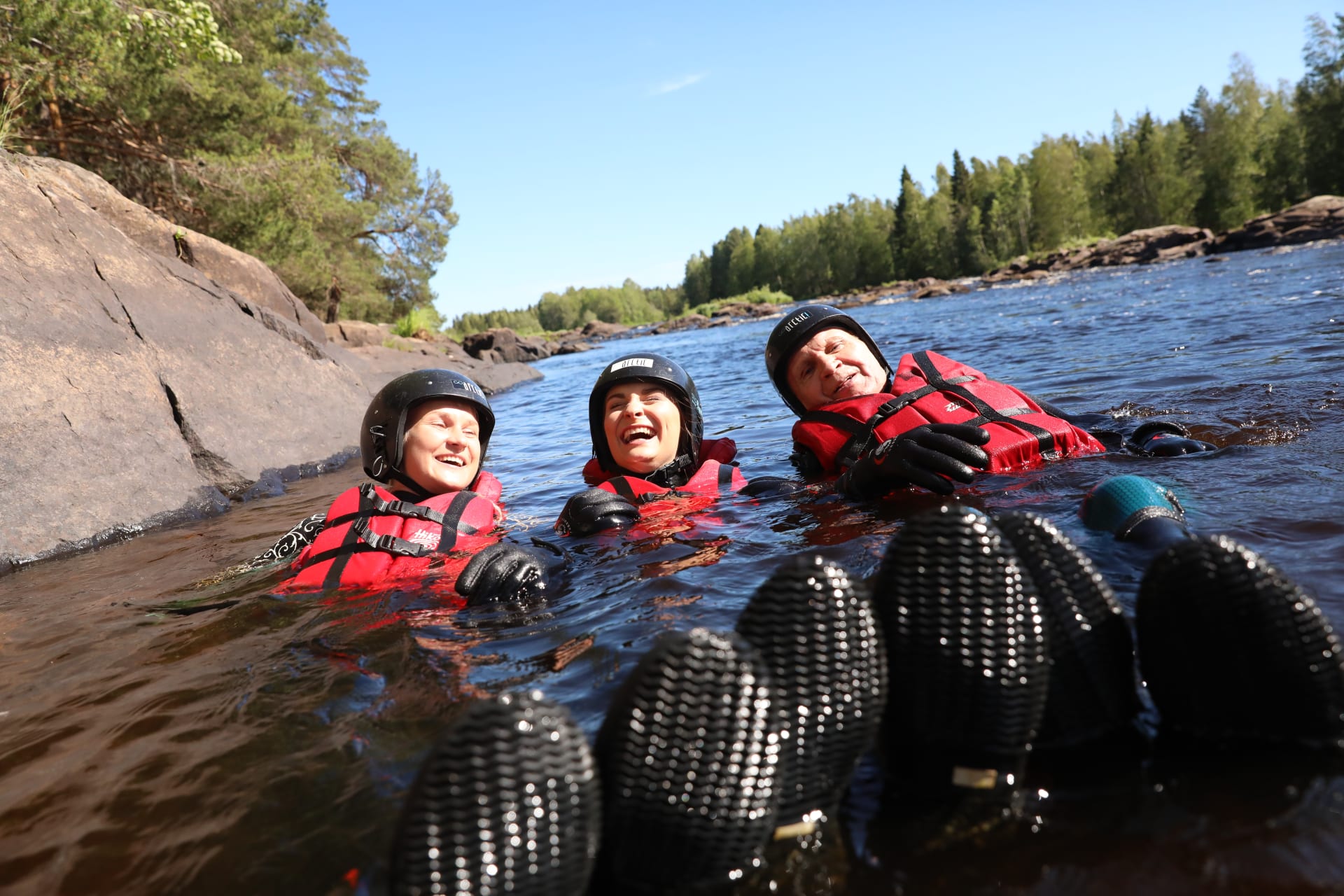 White water swimming