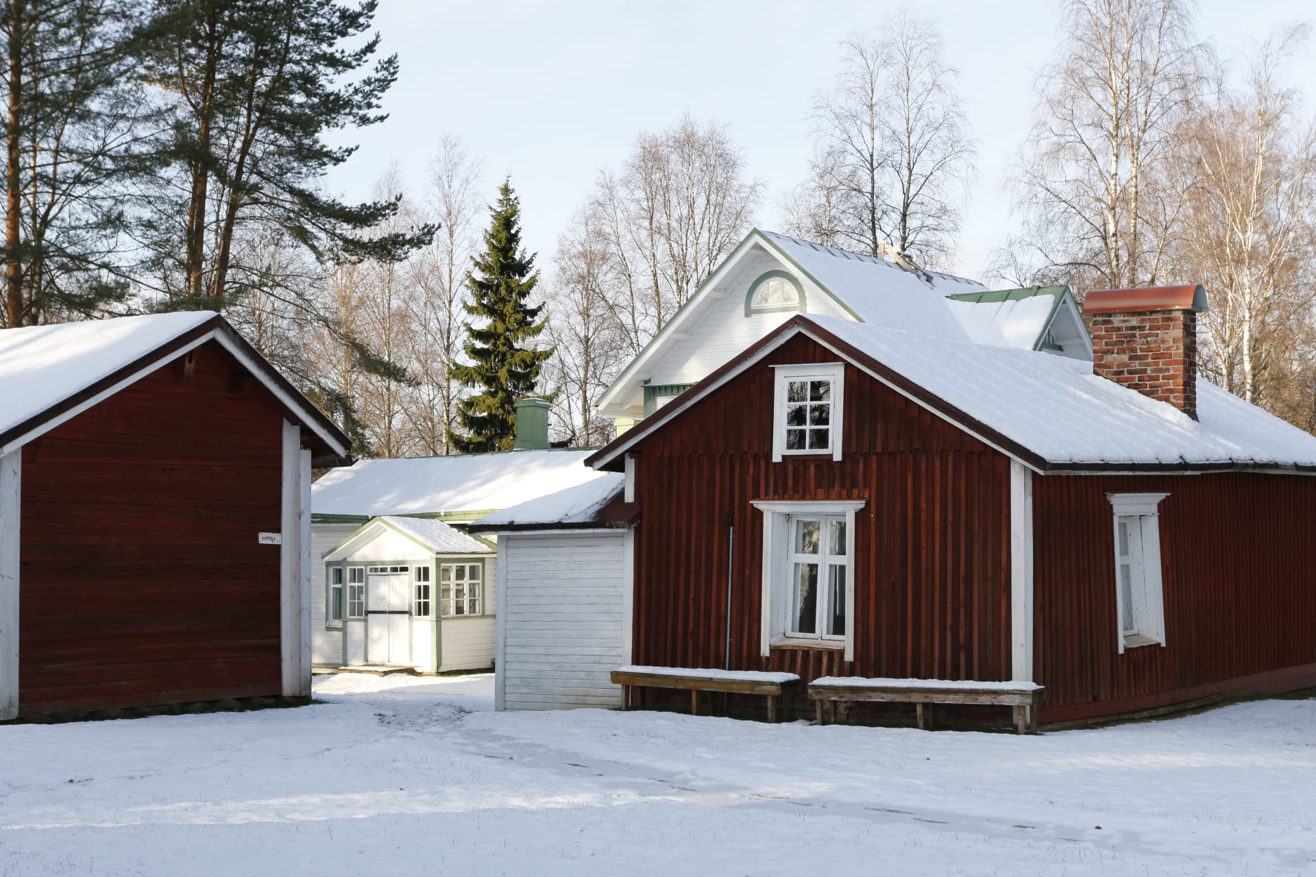 Museum area in Liminka at winter.