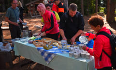 A delicious lunch by the campfire