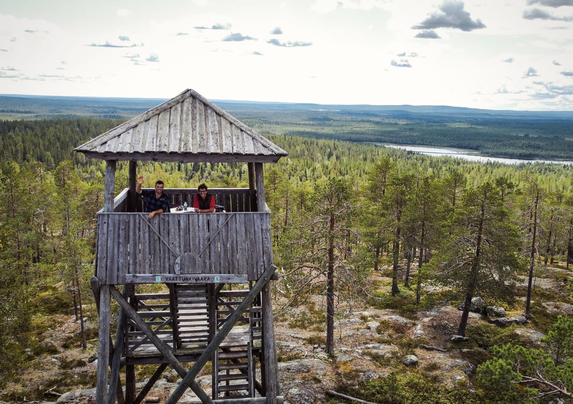 Wilderness survival adventure at summer