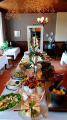 Food on the buffet table in Urpolan Kartano, Humppila