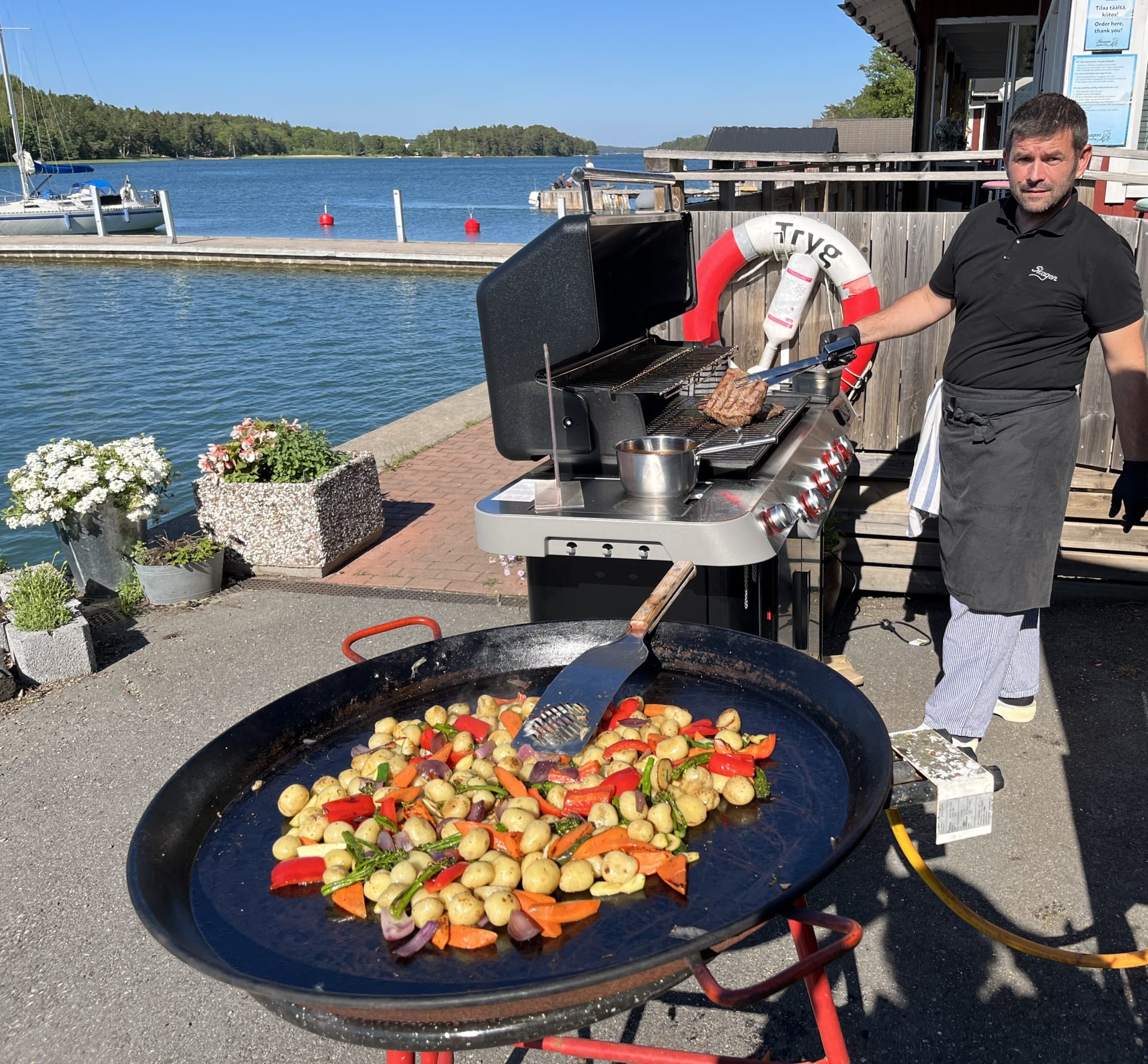 Barbecue time by the sea