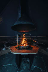 The Lappish hut with fire