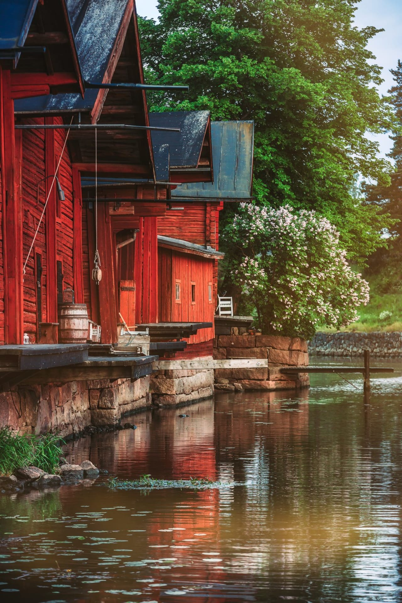 Porvoo river and the pictoresque old warehouses