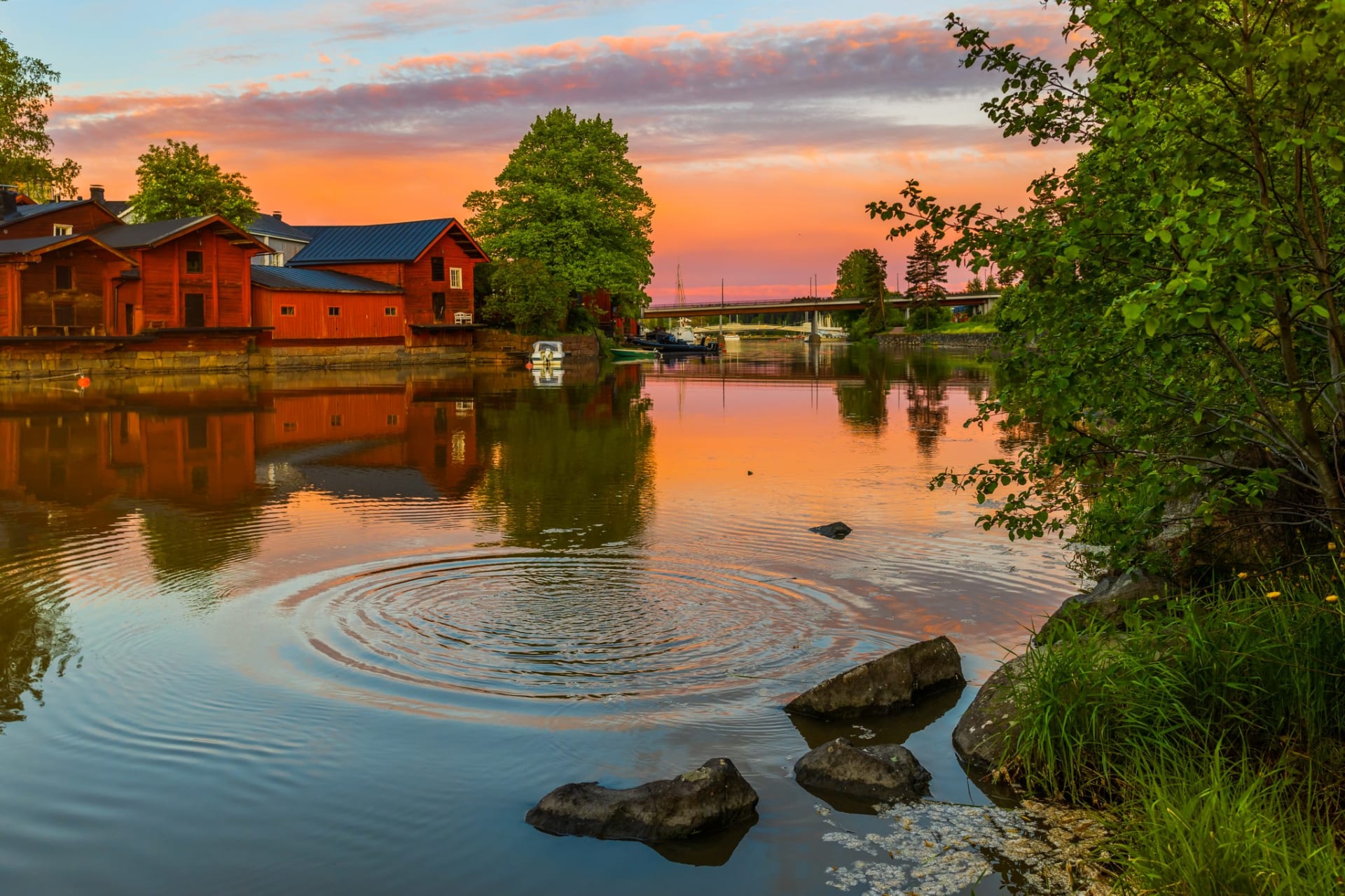 Old Porvoo at sun set