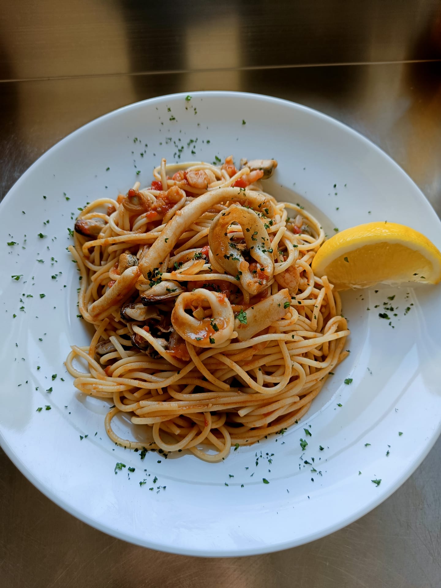 seafood pasta.