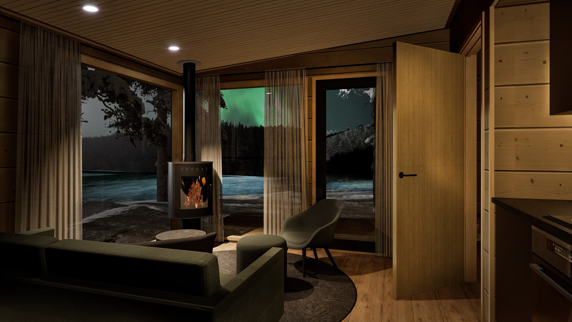 Lakeside Chalet for 4 living room