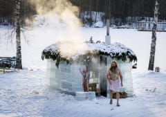 Man in Ice Sauna