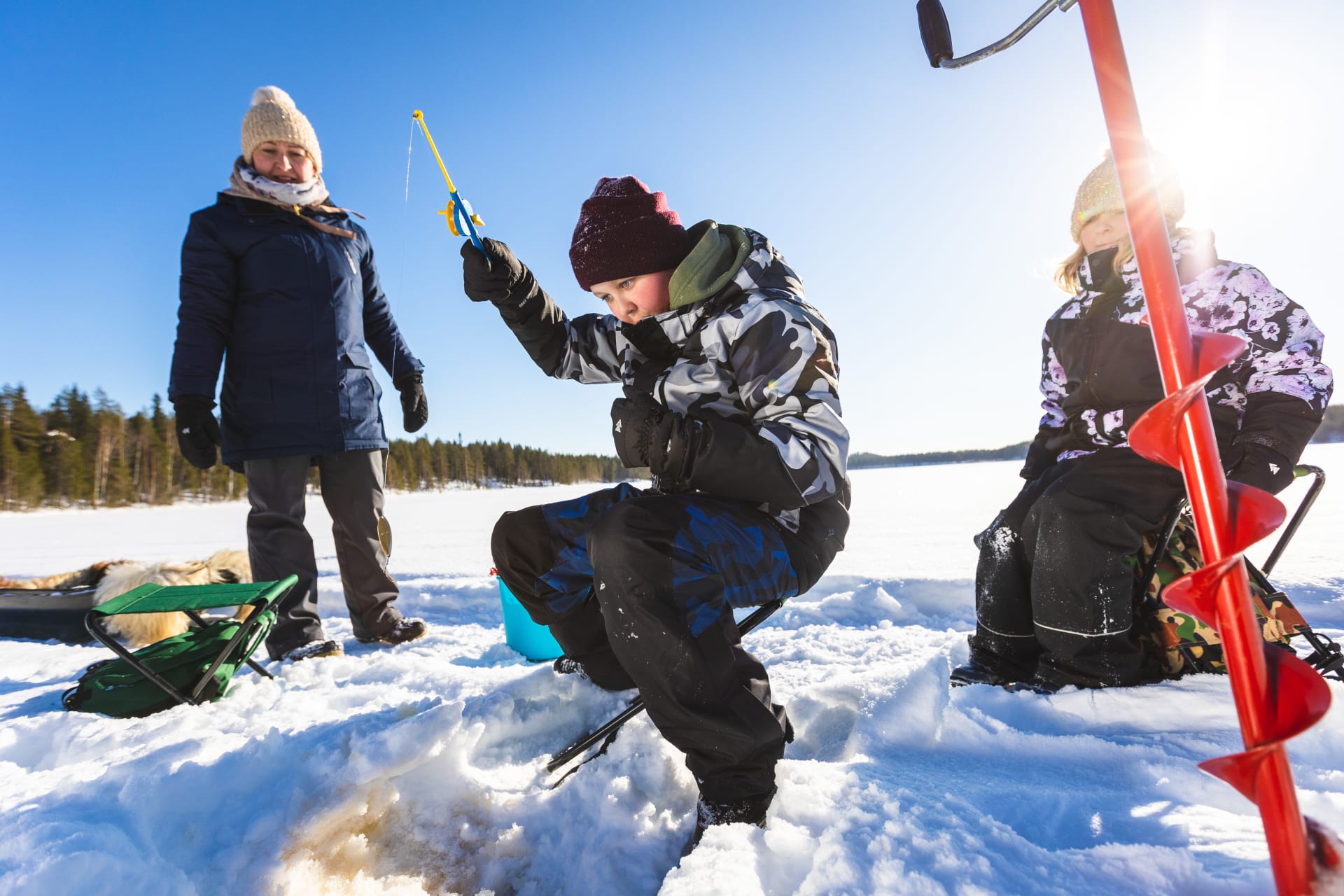 Metsäkartano Youth Centre camp school activity winter fishing