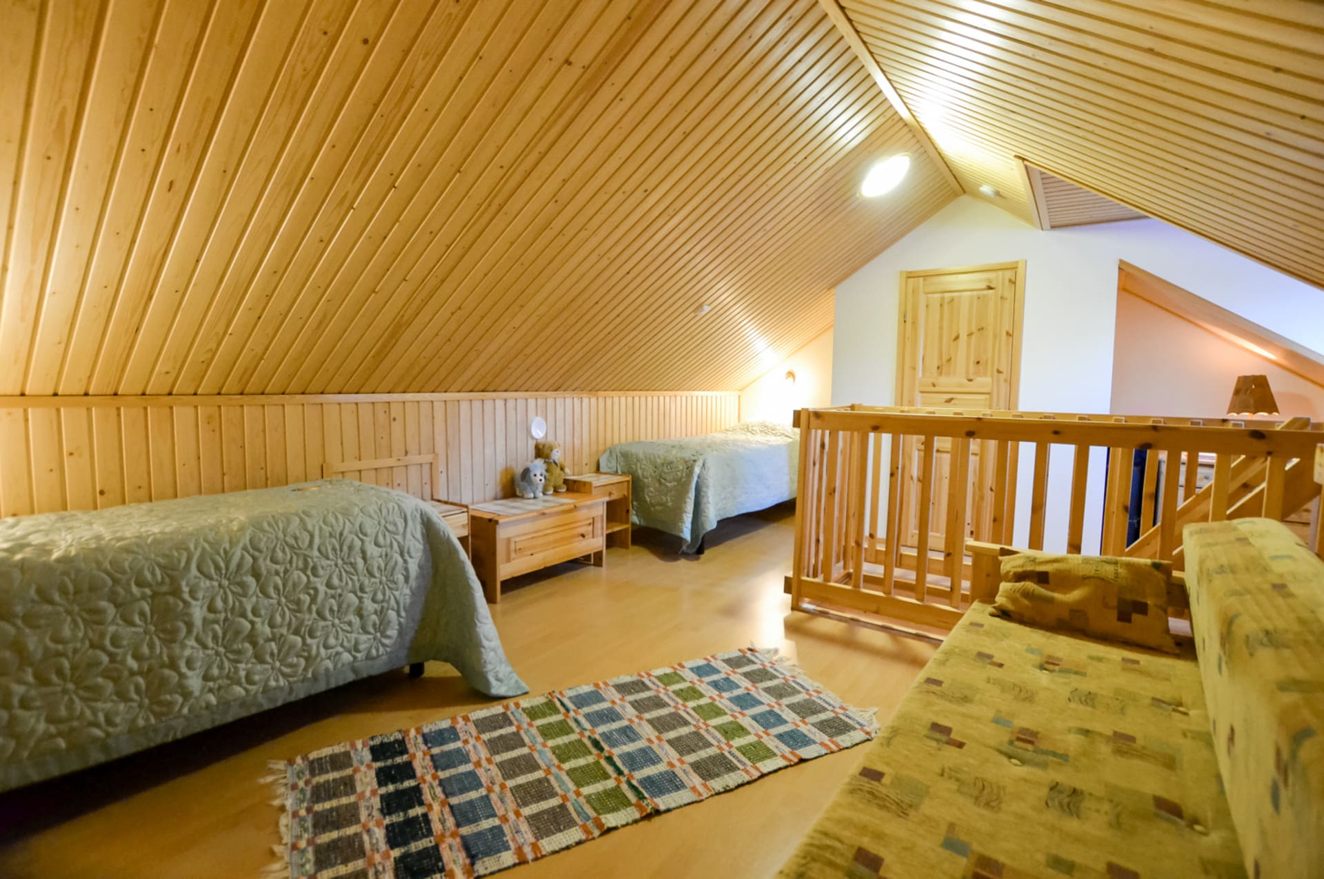 upstairs