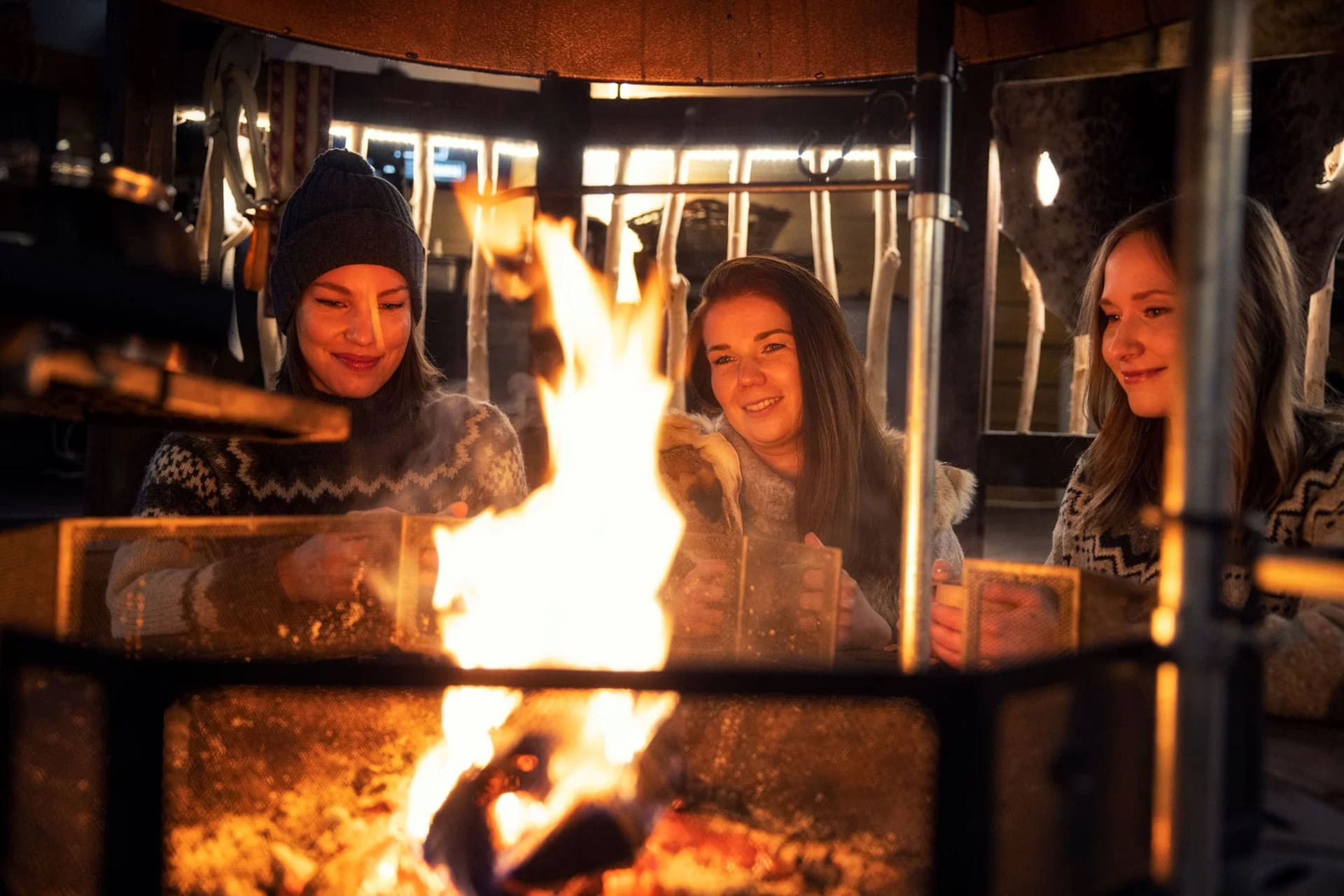 Taking a break in a cosy Lappish Hut