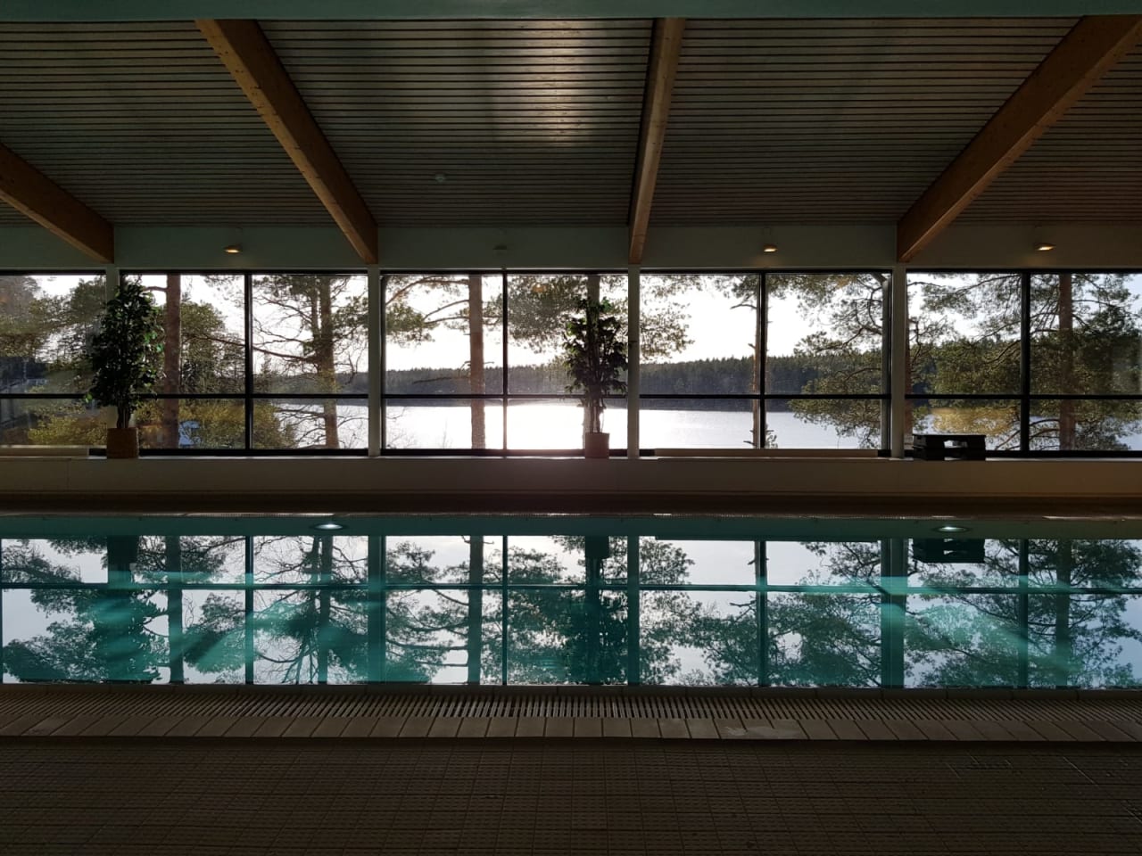 Pool section with lake view.