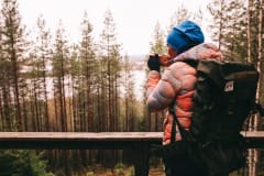 Hiking in the forest