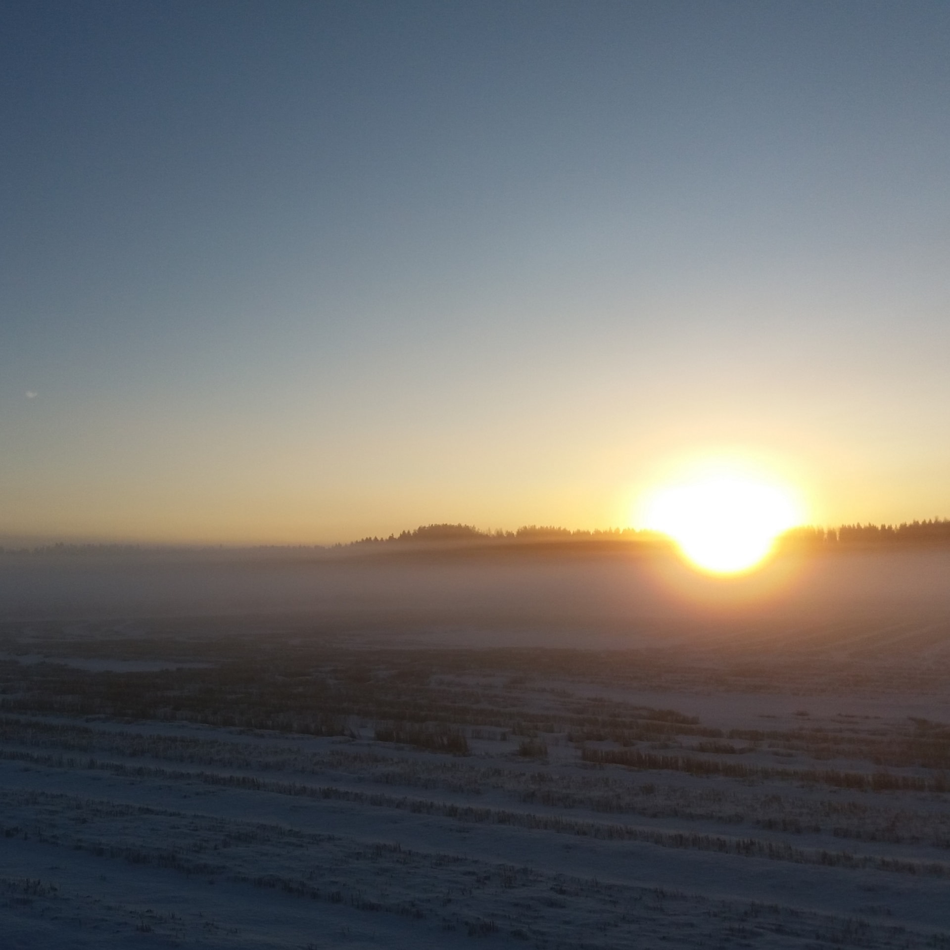 Sunset on winter afternoon