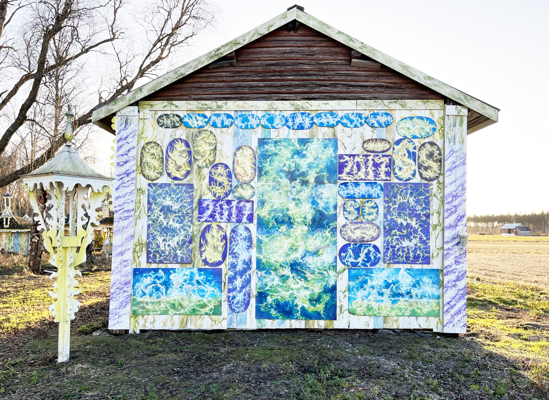 Artwork in the courtyard