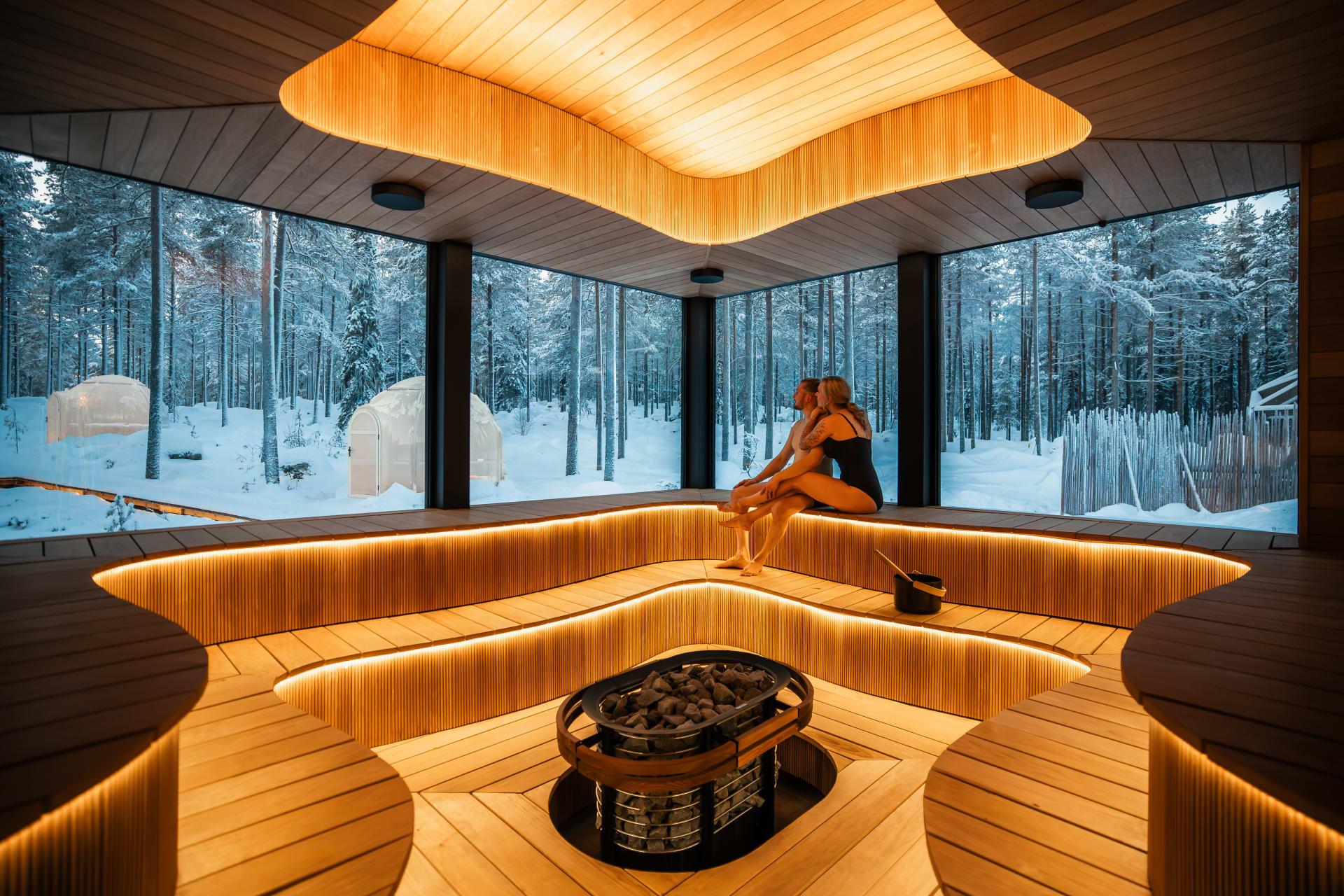 Wave sauna talvella
