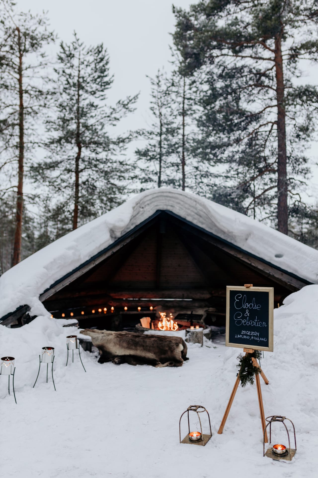 Lapland Simple Outdoor Wedding ceremony winter