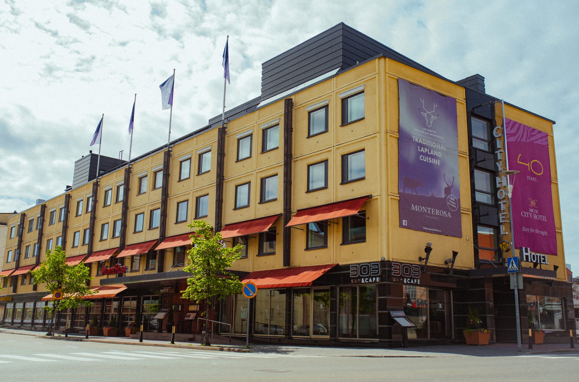 Hotel facade summer