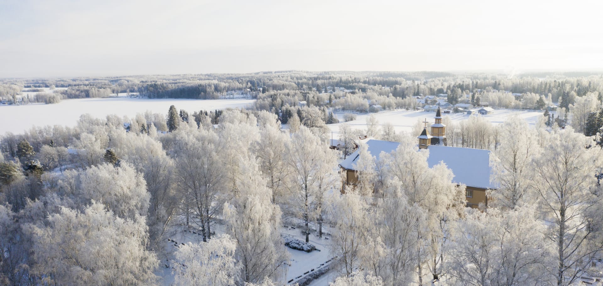 Ilmakuva Vesilahden kirkon yltä - ©