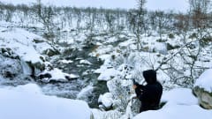 At Tsahkal Waterfall in November
