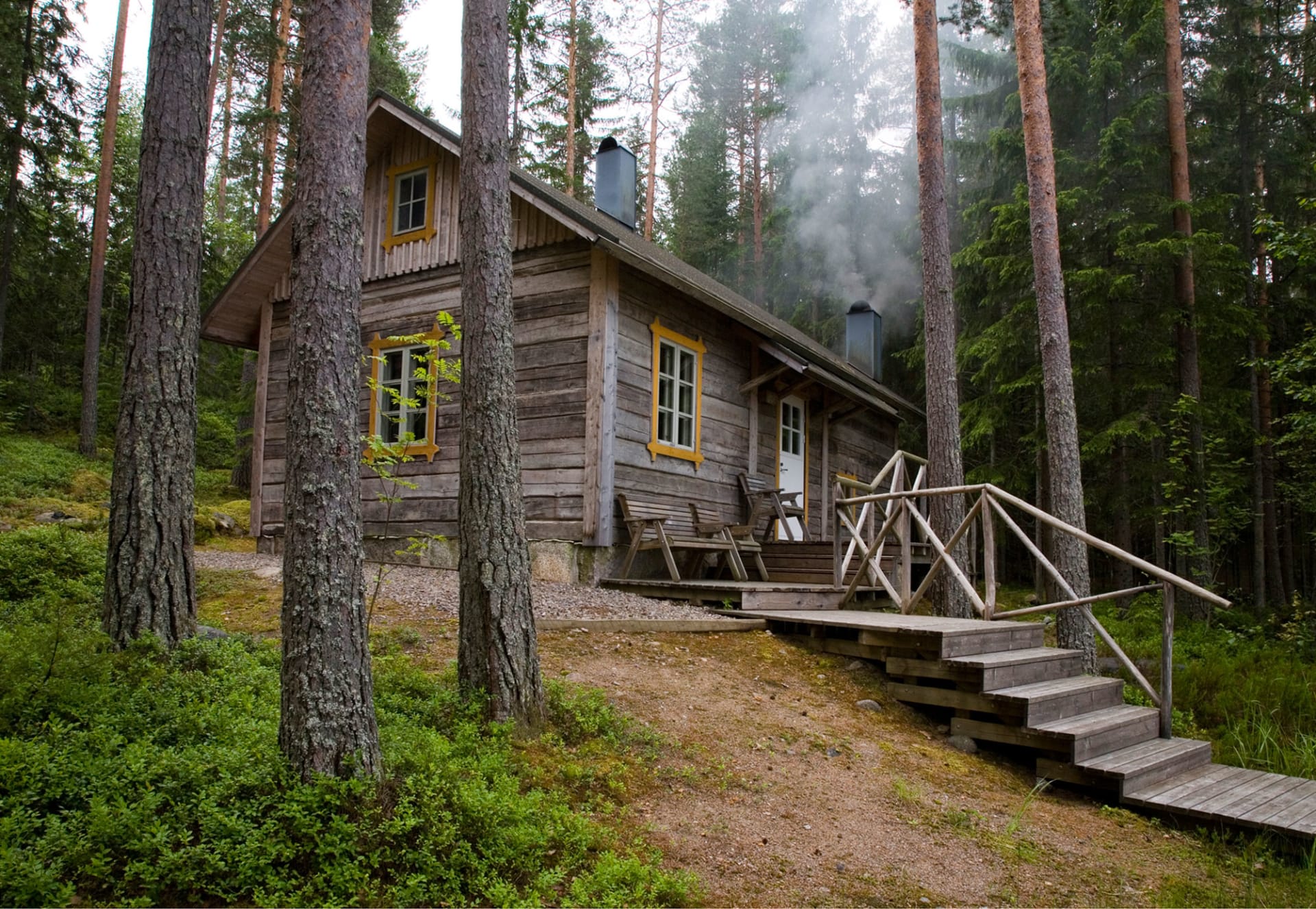 Traditional Finnish smoke sauna at Ylä-Tuuhonen Farm