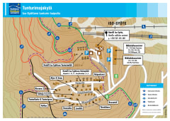 Tunturimajakylän mökkialueen kartta © Syötteen keskusvaraamo Tunturimajakylän mökkialueen kartta