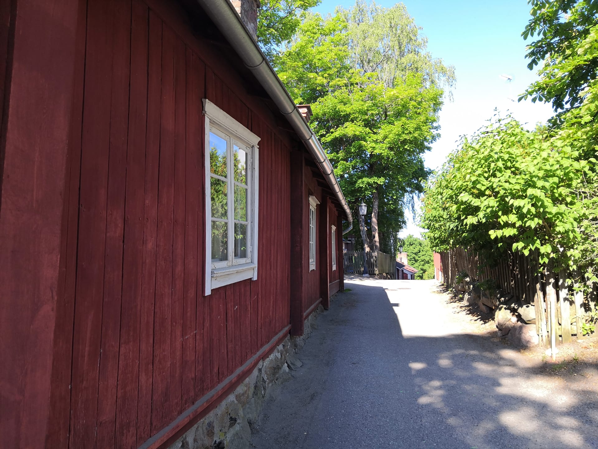 Old red building in the heart of old town Old red building in the heart of old town