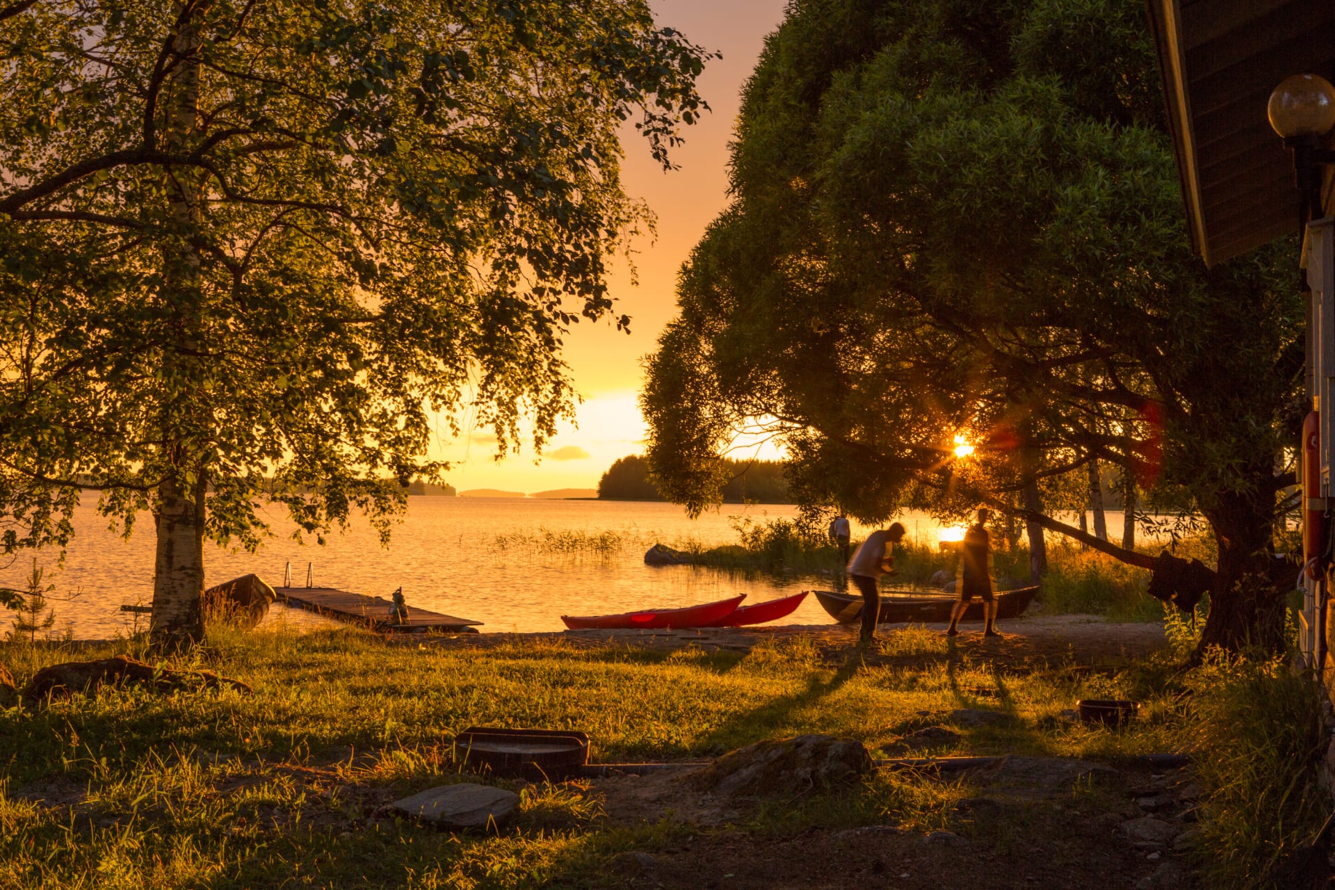 Traditional finnish sauna by the lake Saimaa, Puruvesi