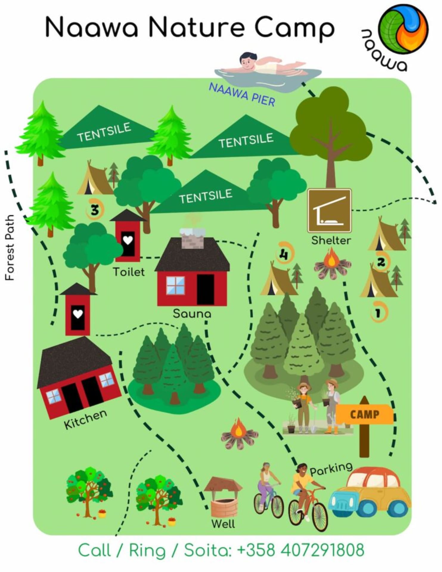 Naawa nature camp - Map Naawa nature camp - Map