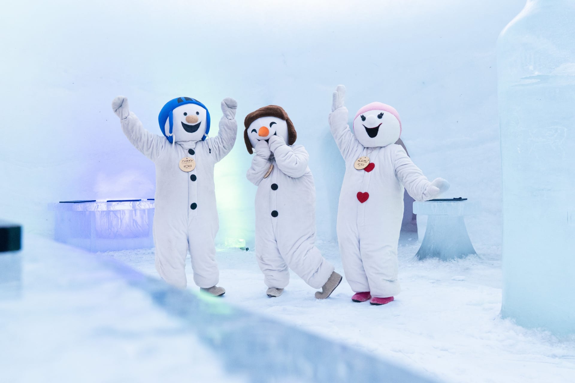 Lumi, Hanki and Tykky the mascots